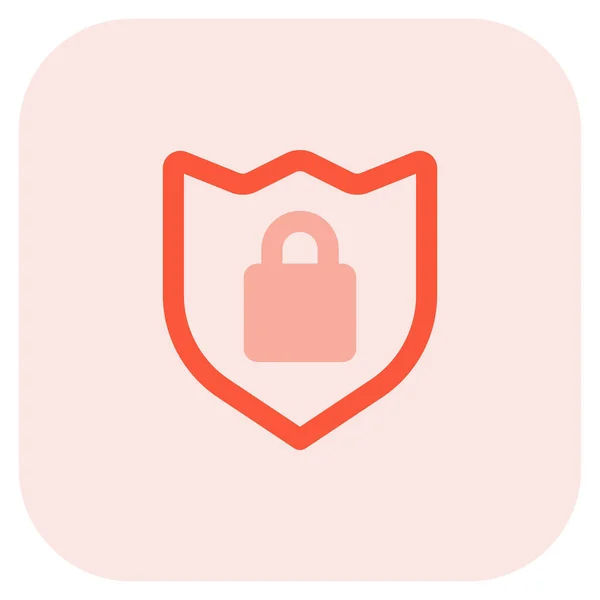 Escudo Bloqueo Sistema Seguridad Red Cibernética — Vector de stock