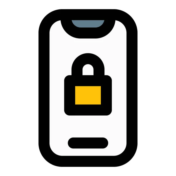 Мобільний Телефон Кодом Безпеки Або Замком — стоковий вектор