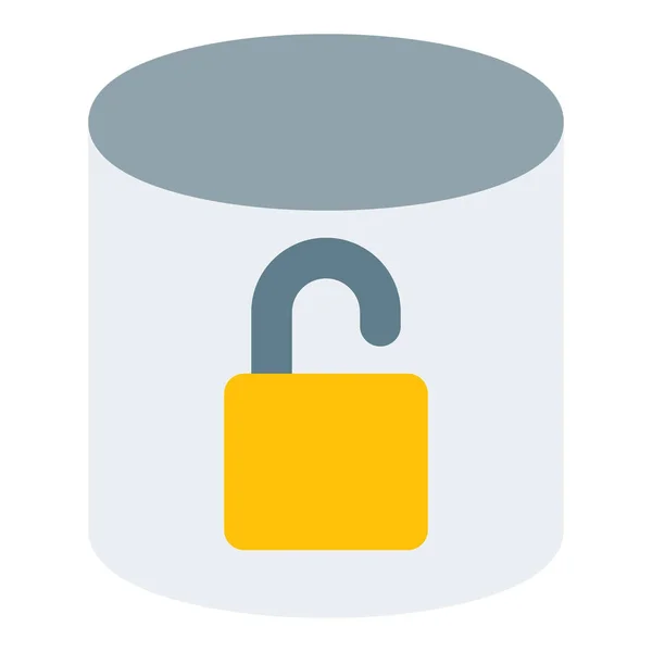 Locked Removed Database Unsecure — Stock Vector