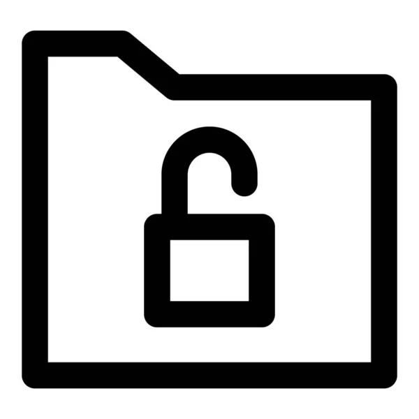 Odblokowany Folder Pliki Dostępne Dla Wszystkich Użytkowników — Wektor stockowy