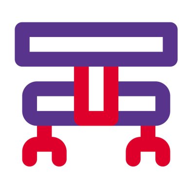 İki tutacağı olan fütürist vinç.