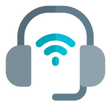 İletişim için mikrofonlu kablosuz kulaklık..