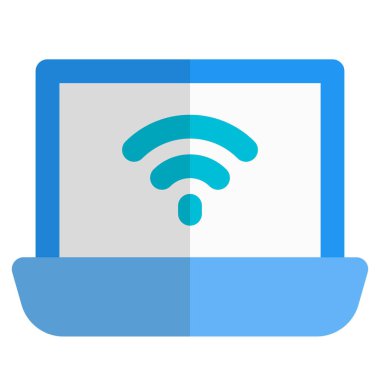 İnternet erişimi olan katlanabilir dizüstü bilgisayar.