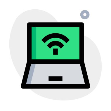 Kablosuz ağlı taşınabilir dizüstü bilgisayar.