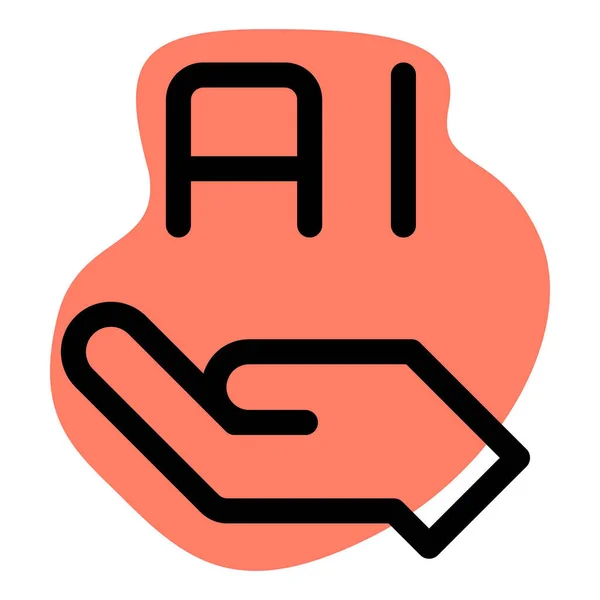 Hand Met Een Onderdeel Van Kunstmatige Intelligentie — Stockvector