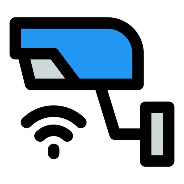Monitoring Met Een Draadloze Bewakingscamera — Stockvector