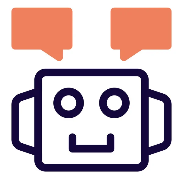 Chatbot Używany Obsługi Usług Wirtualnych — Wektor stockowy