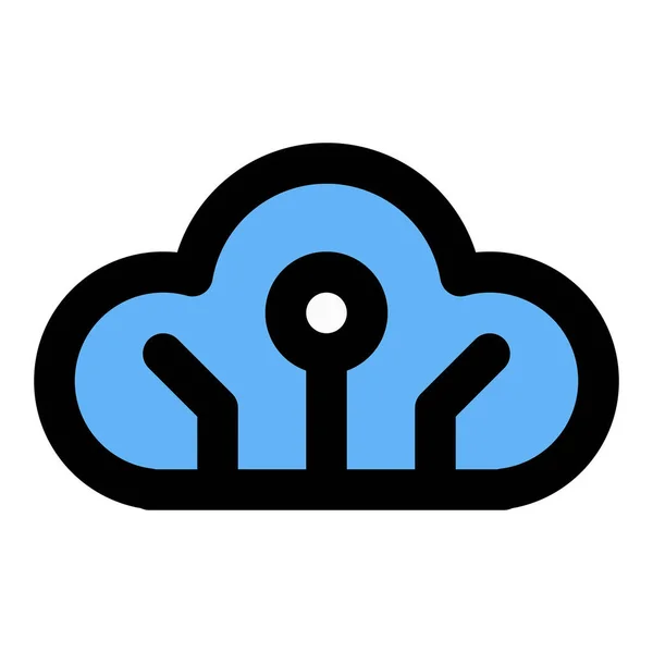 Cloud Una Struttura Archiviazione Dati Virtuali — Vettoriale Stock