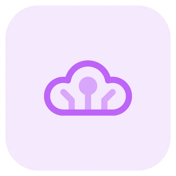 Cloud Une Installation Stockage Données Virtuelles — Image vectorielle