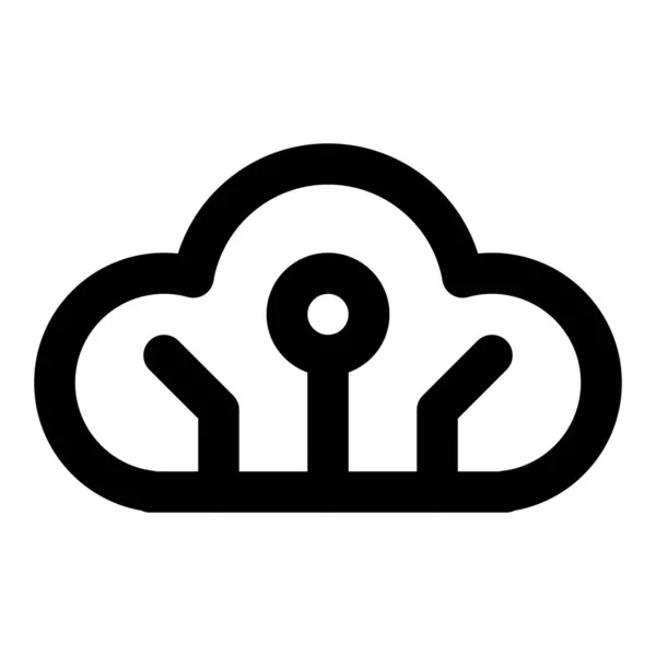 Cloud Virtuális Adatok Tárolására Szolgáló Létesítmény — Stock Vector