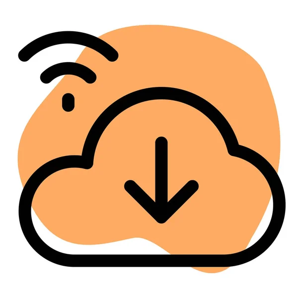 Downloading Information Wireless Cloud Storage — Stock Vector