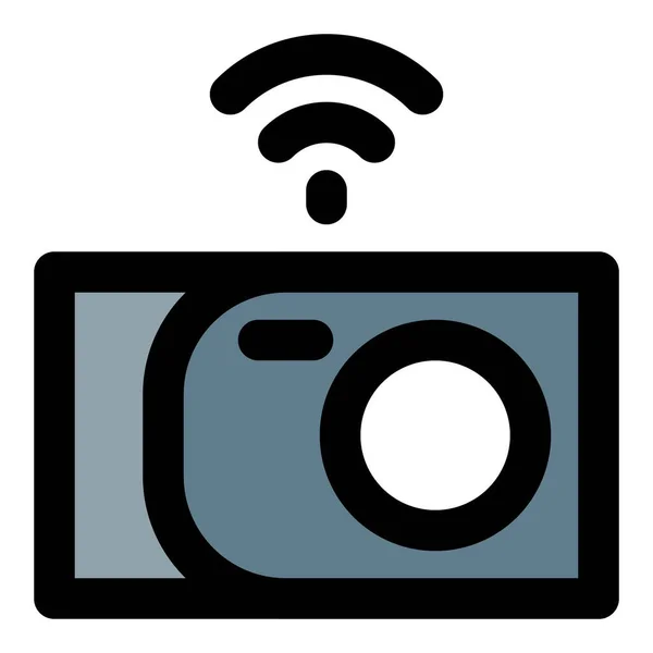 Draadloze Digitale Camera Voor Hoge Resolutie Foto — Stockvector
