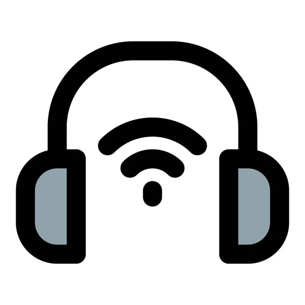 Fone Ouvido Habilitado Para Bluetooth Para Desfrutar Música —  Vetores de Stock