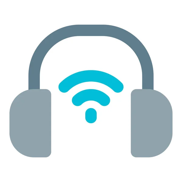 Hoofdtelefoon Met Bluetooth Functie Voor Het Genieten Van Muziek — Stockvector