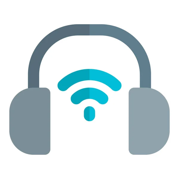 Müzikten Zevk Almak Için Bluetooth Ile Etkinleştirilmiş Kulaklık — Stok Vektör
