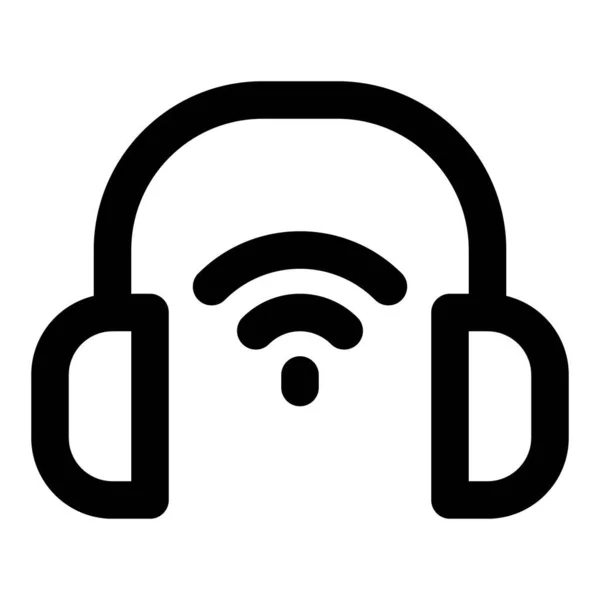 音楽を楽しむためのBluetooth対応ヘッドフォン — ストックベクタ