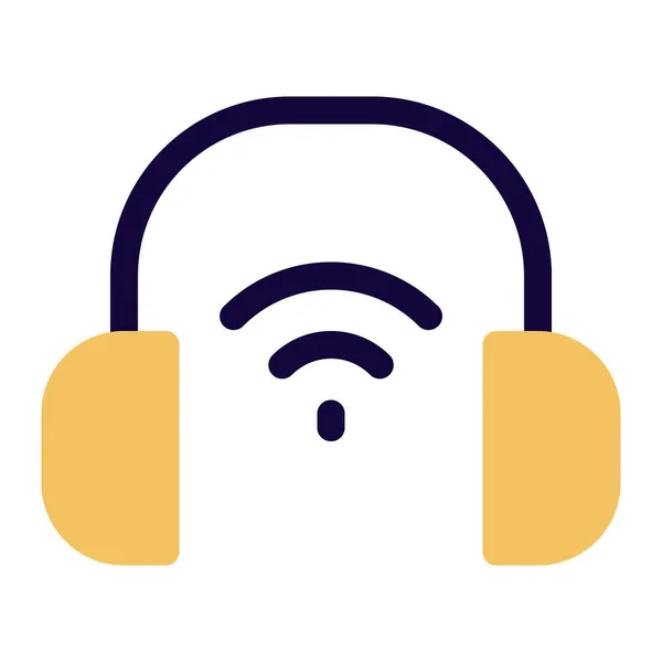 Fone Ouvido Habilitado Para Bluetooth Para Desfrutar Música —  Vetores de Stock