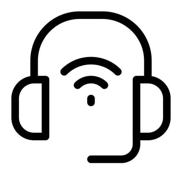 Wireless Headset Microphone Communication — Stock Vector