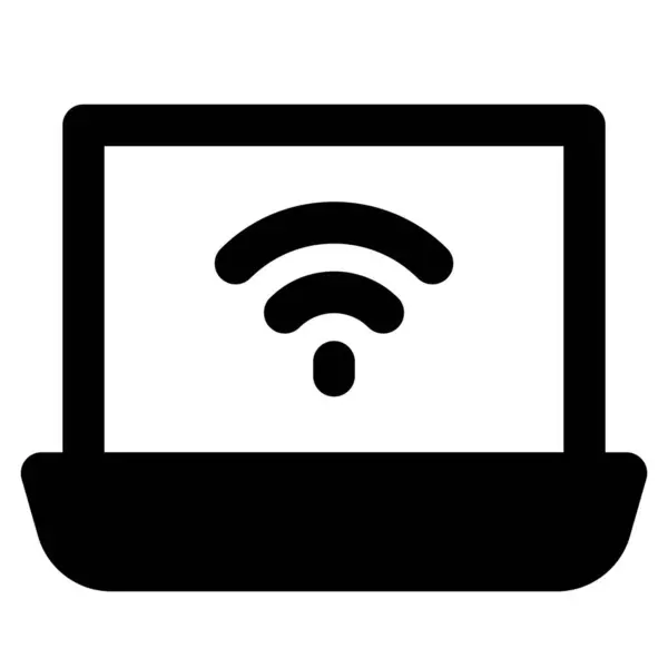 Klappbarer Laptop Für Die Arbeit Mit Internetzugang — Stockvektor