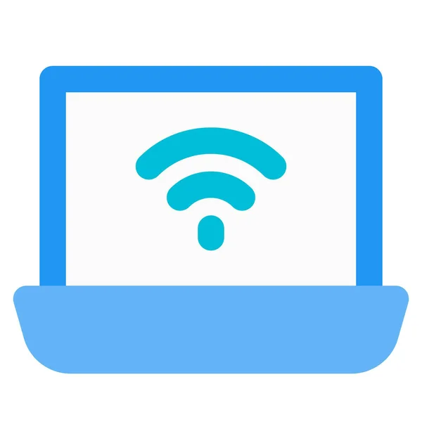 Opvouwbare Laptop Voor Werk Met Internettoegang — Stockvector