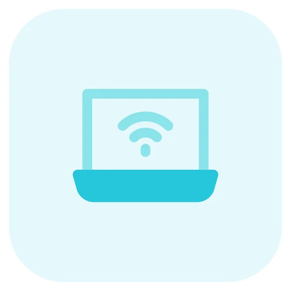 Opvouwbare Laptop Voor Werk Met Internettoegang — Stockvector