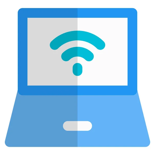 Portable Laptop Wireless Network — Stock Vector