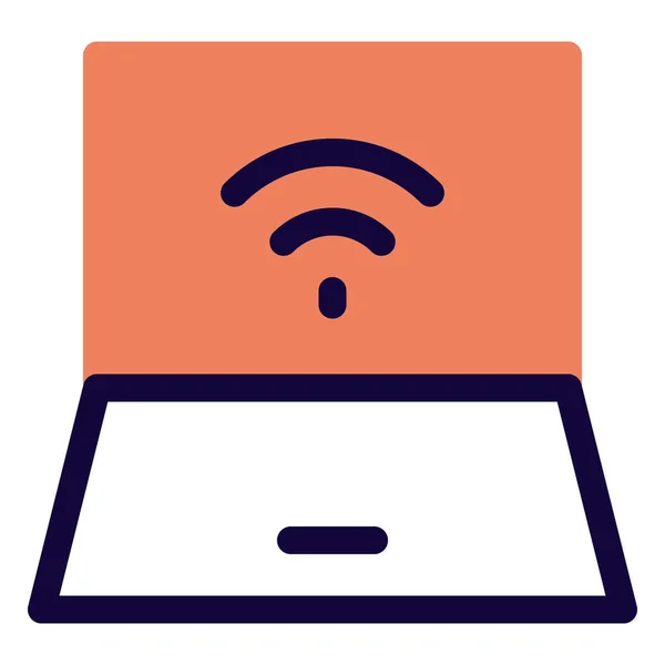 Draagbare Laptop Met Draadloos Netwerk — Stockvector