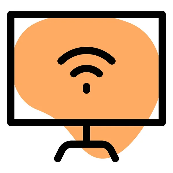 仕事に使用されるインターネット接続デスクトップ — ストックベクタ