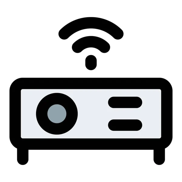 Προβολέας Wifi Που Χρησιμοποιείται Για Streaming Βίντεο — Διανυσματικό Αρχείο