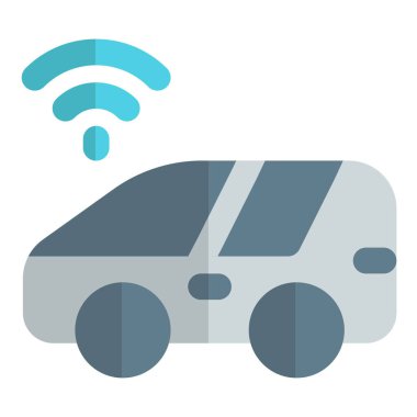 Kablosuz ağ ve yakıt verimliliği olan akıllı bir araba.