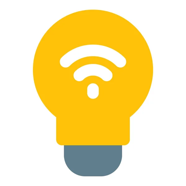 Slimme Lamp Bestuurd Door Mobiele Toepassing — Stockvector