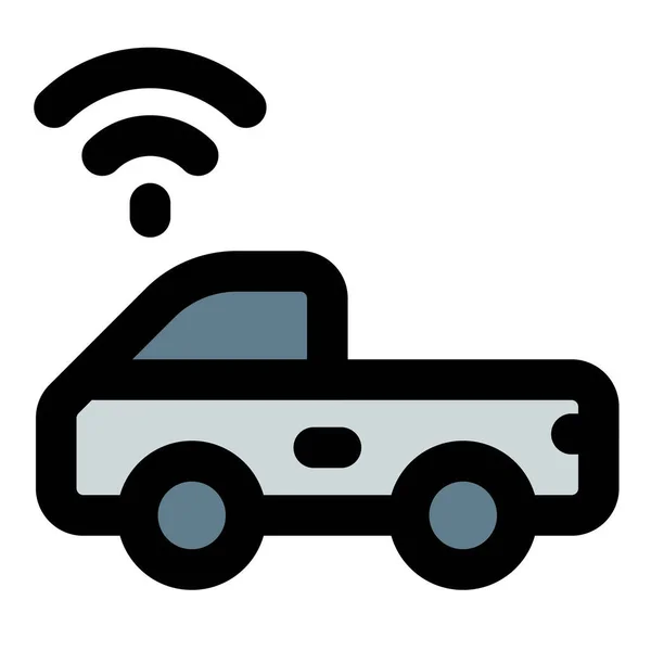 Smart Car Con Tecnologia Wireless Self Driven — Vettoriale Stock