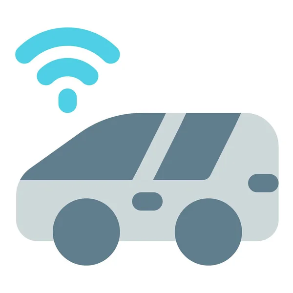 Smart Car Wifi Fuel Efficiency — Stock Vector