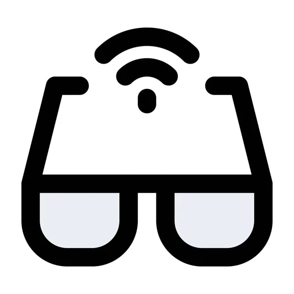 Fonksiyona Kablosuz Bağlantısı Olan Akıllı Gözlük — Stok Vektör