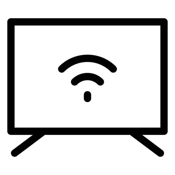 Nternet Bağlantısı Üzerinden Yayın Yapan Akıllı Televizyon — Stok Vektör