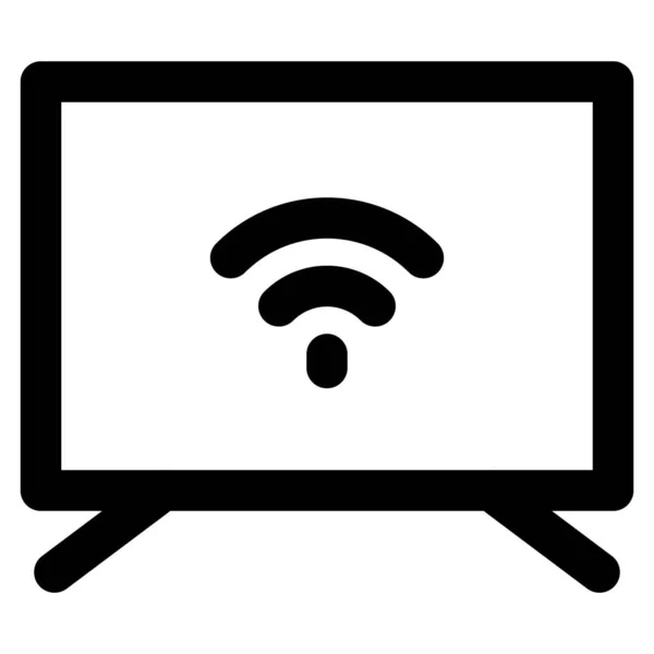 Nternet Bağlantısı Üzerinden Yayın Yapan Akıllı Televizyon — Stok Vektör