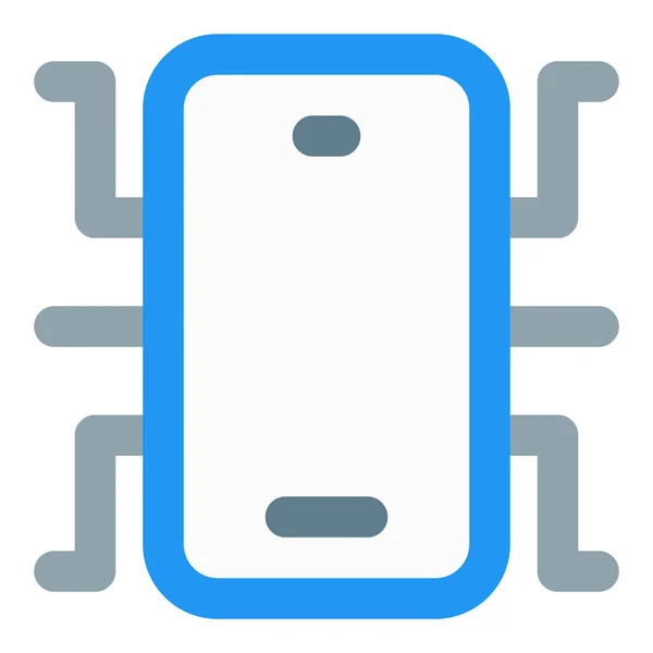 Uppgraderat Användargränssnitt Installerat Smartphone — Stock vektor