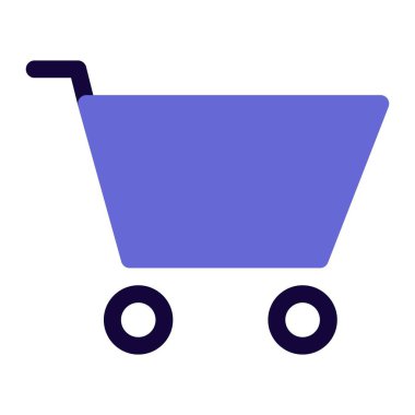 Alınan ürünleri toplamak için kullanılan alışveriş arabası.