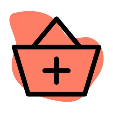 Poşete ekle, online satın alma fikri.