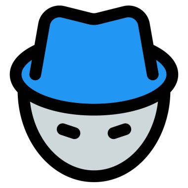 Hacker ya da kimliği belirsiz bir şahıs şapka takıyor..