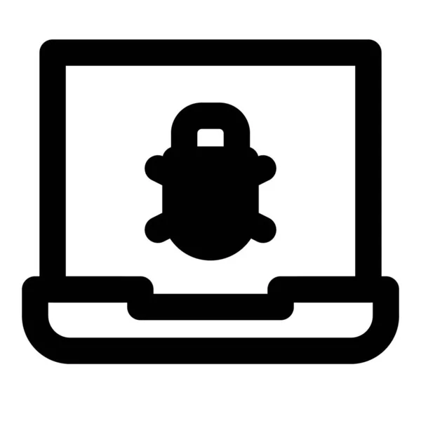 Malware Corrompu Logiciel Dans Ordinateur Portable — Image vectorielle