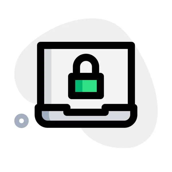 Cifrado Computadora Portátil Para Protección Del Ransomware — Vector de stock