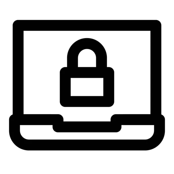 ランサムウェア保護のためのラップトップ暗号化 — ストックベクタ