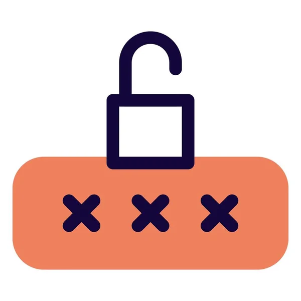 System Unlock Secured Passcode — Stock Vector