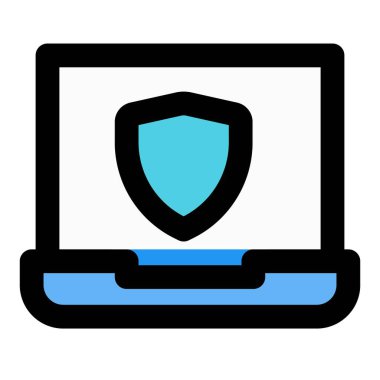 Dahili güvenlik kalkanı programı olan bir dizüstü bilgisayar..