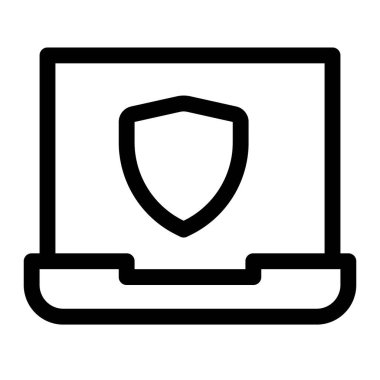 Dahili güvenlik kalkanı programı olan bir dizüstü bilgisayar..