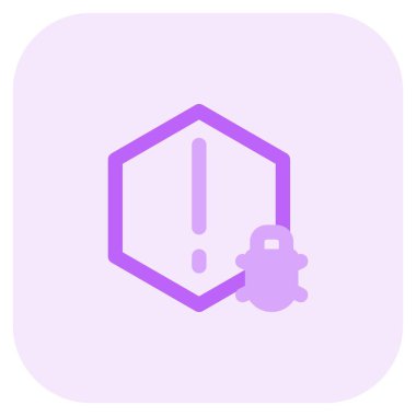 Bilgisayarda virüs alarmı göstergesi.