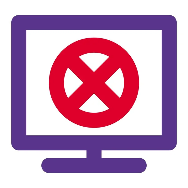 Sistema Desktop Seguro Para Proibir Crimes Cibernéticos — Vetor de Stock