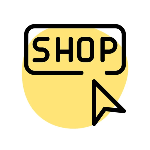 Klicken Sie Beim Online Shopping Auf Den Shopbutton — Stockvektor