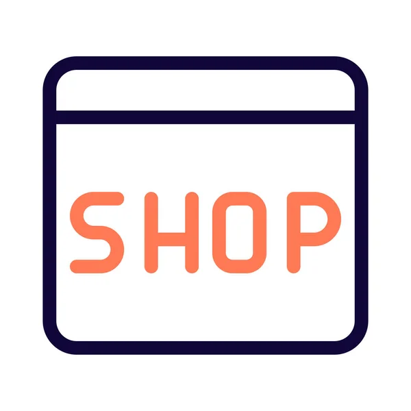 Online Shopping Window Open Browser — Stock Vector